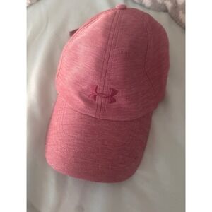 Under Armour Womens UA Free Fit‎ Adjustable Baseball Cap Pink Heathered Hat OSFA